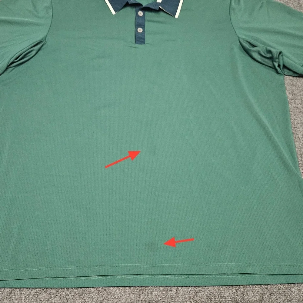 Adidas Polo Shirt Mens 2XL Green Climacool Short Sleeve‎ Golf Athletic Sporty